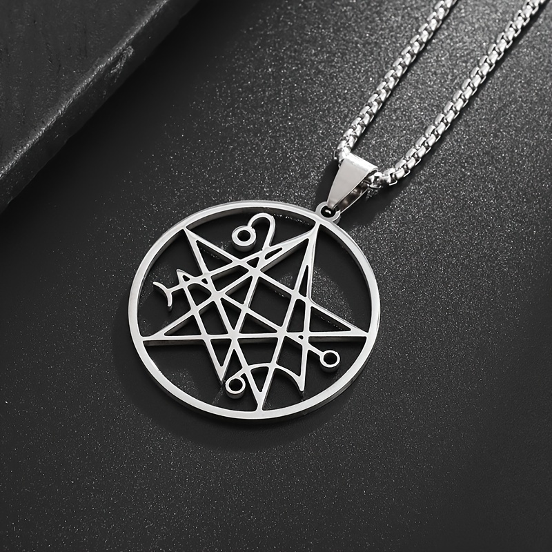Stainless Steel Necromancy Pendant Necklace - Demonic Baptism Gift